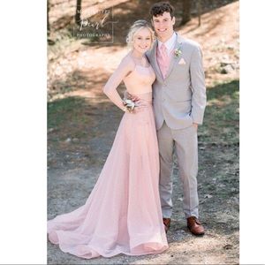 Blush Two Piece Prom Dress